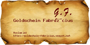 Goldschein Fabrícius névjegykártya